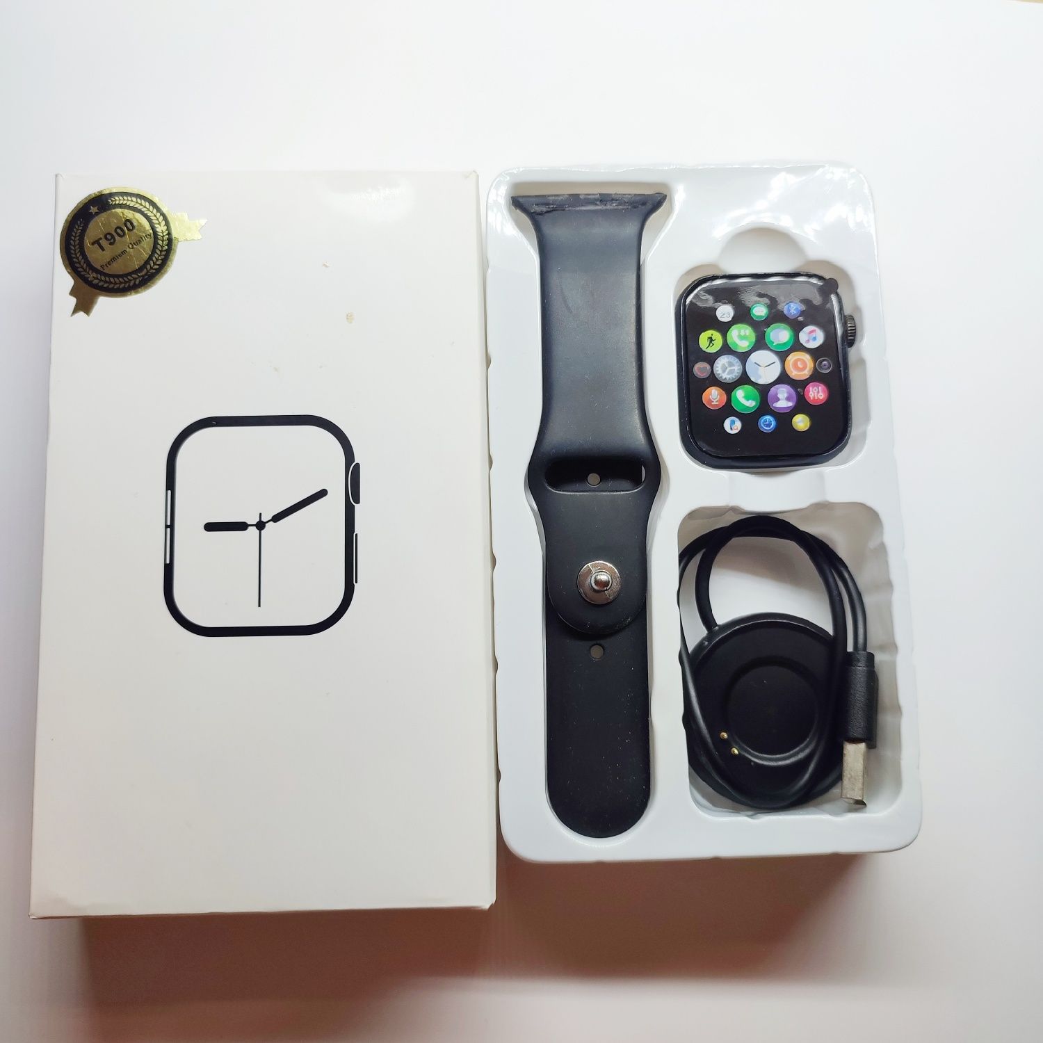 Smartwatch T900 czarny wymienny pasek