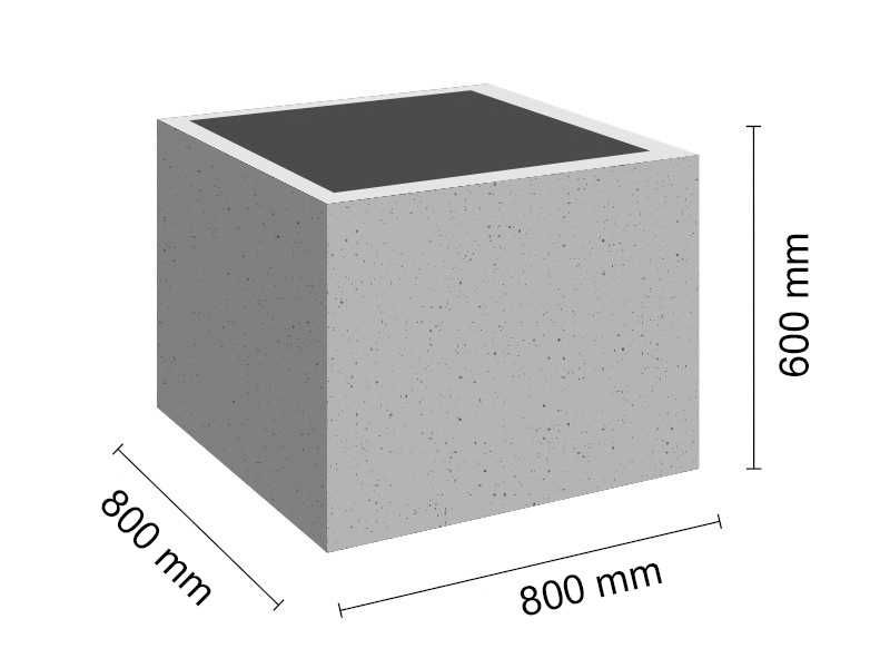 Donice Betonowe, Donice z Betonu Architektonicznego, 80/80/60