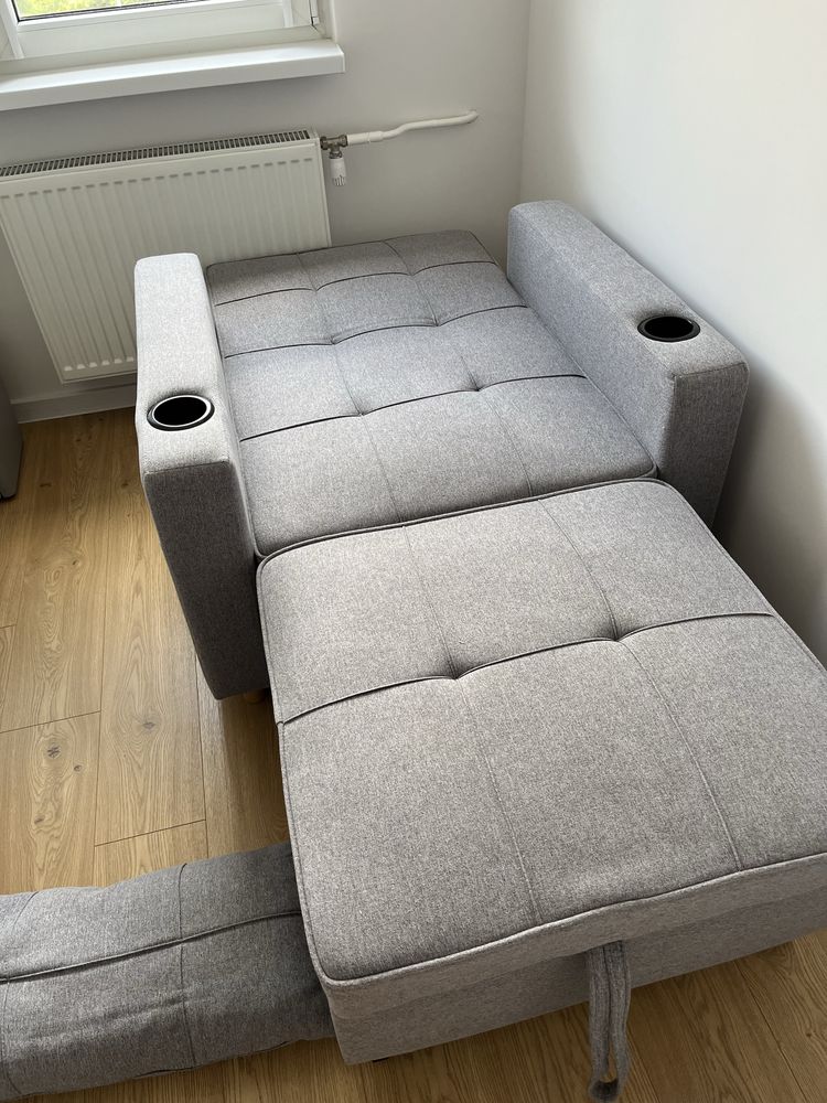 Fotel amerykanka rozkladany Black Red White - idealny, gwarancja
