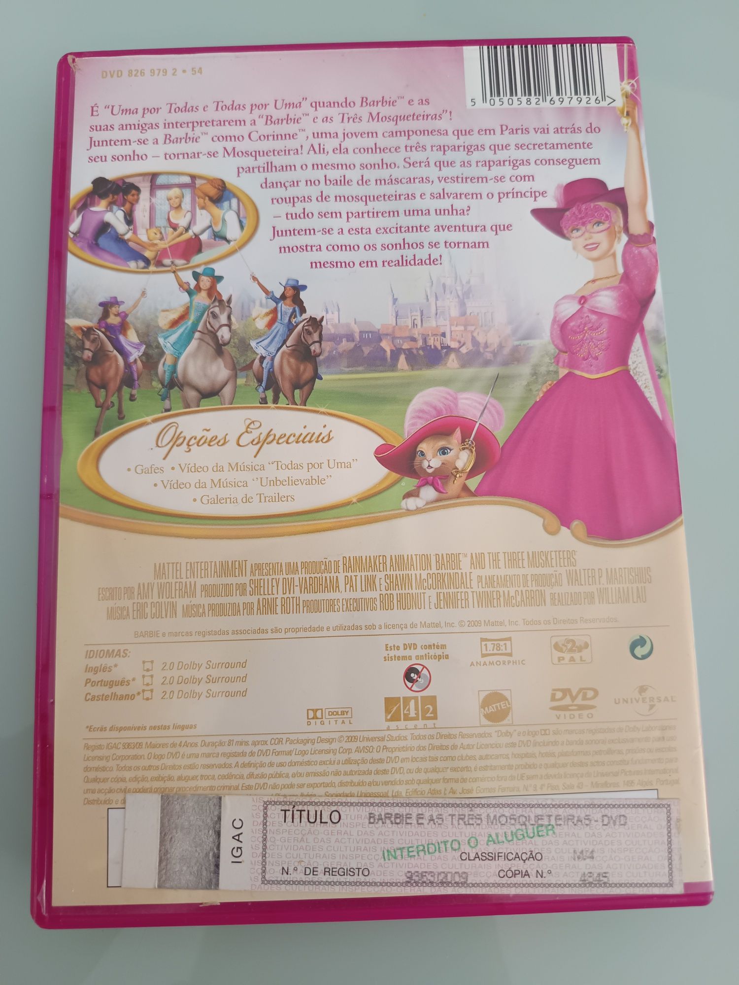 DVD Barbie e as três mosqueteiras