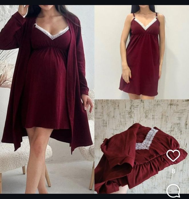 Комплект для вагітних та годуючих матусь, сорочка в пологовий