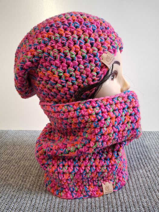 czapka beanie handmade na szydełku