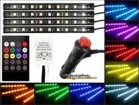 Oświetlenie Wnętrza Auta Kabiny 4x9 Led Czujnik Dzwięku + Pilot