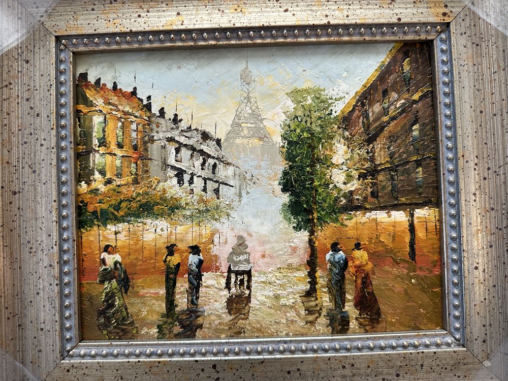 Интерьерные картины Париж Парижский пейзаж в деревянных рамах 35*40