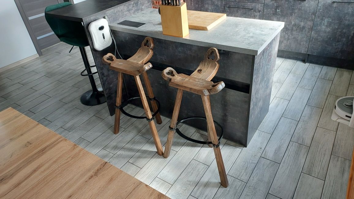 Hokery z litego drewna inne nietuzinkowe piękne styl Retro Loft