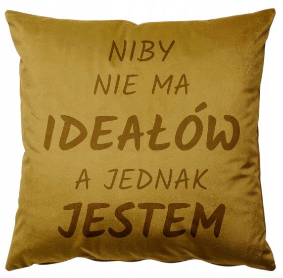 Poszewka welurowa z poduszką 40x40 Niby nie ma ideałów a jednak jestem