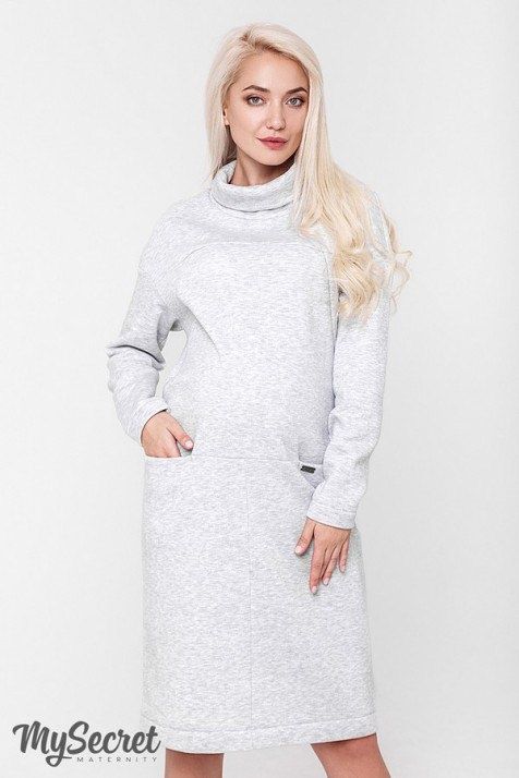 Платье оверсайз флис теплое для беременных кормящих MySecret M/L 46/48