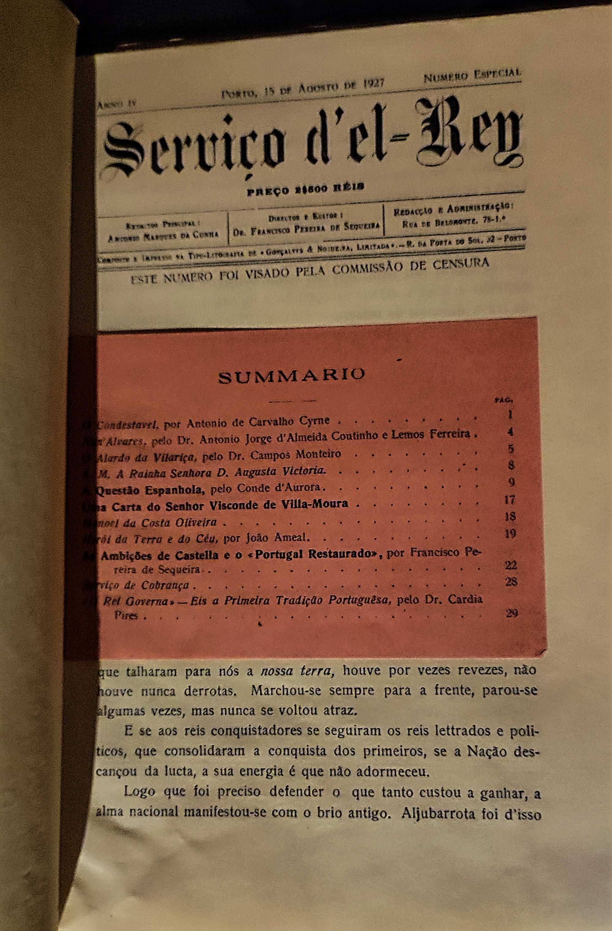 Serviço d 'El Rey- Número Especial           
 ->RARO