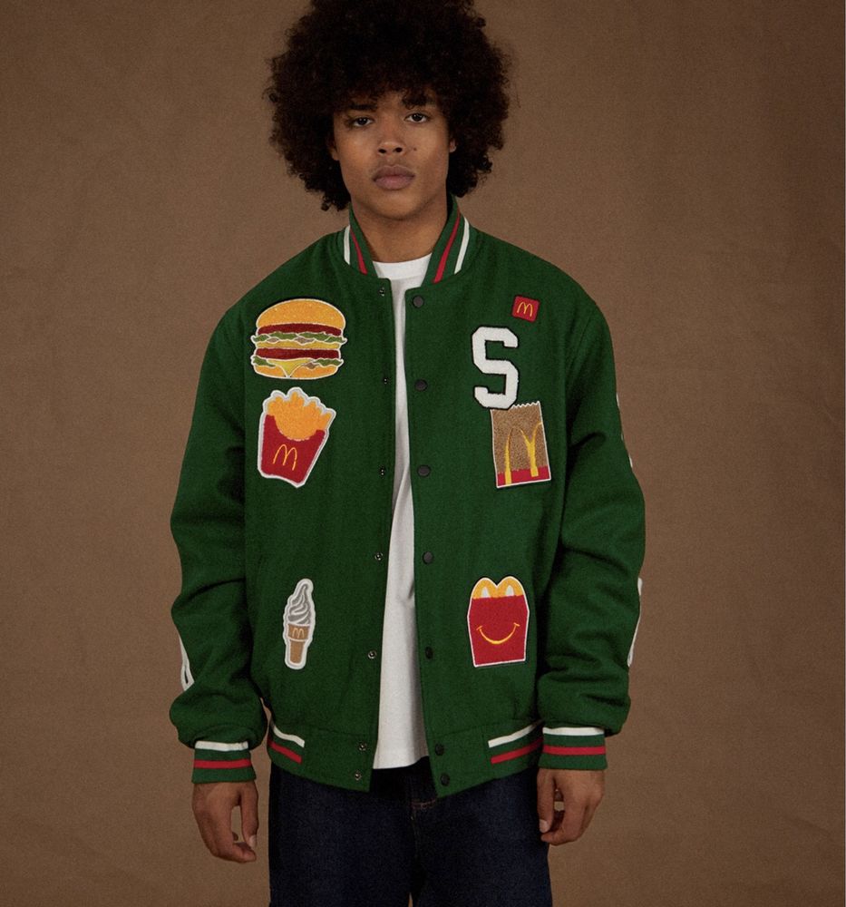 Бомбер куртка snipes mcdonald's college logo varsity jacket cactus