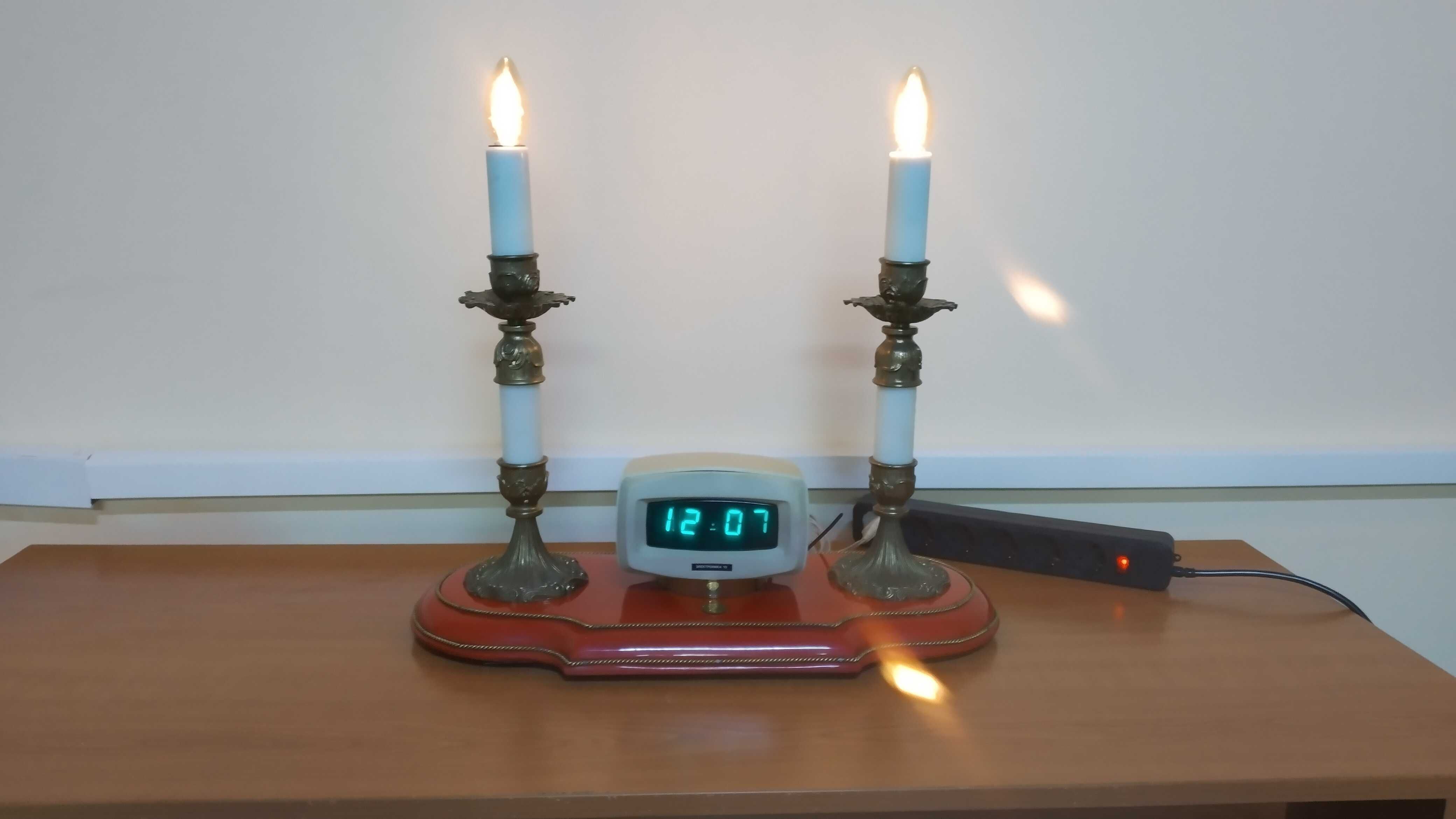 Светильник с подсвечниками и часами Электроника -13