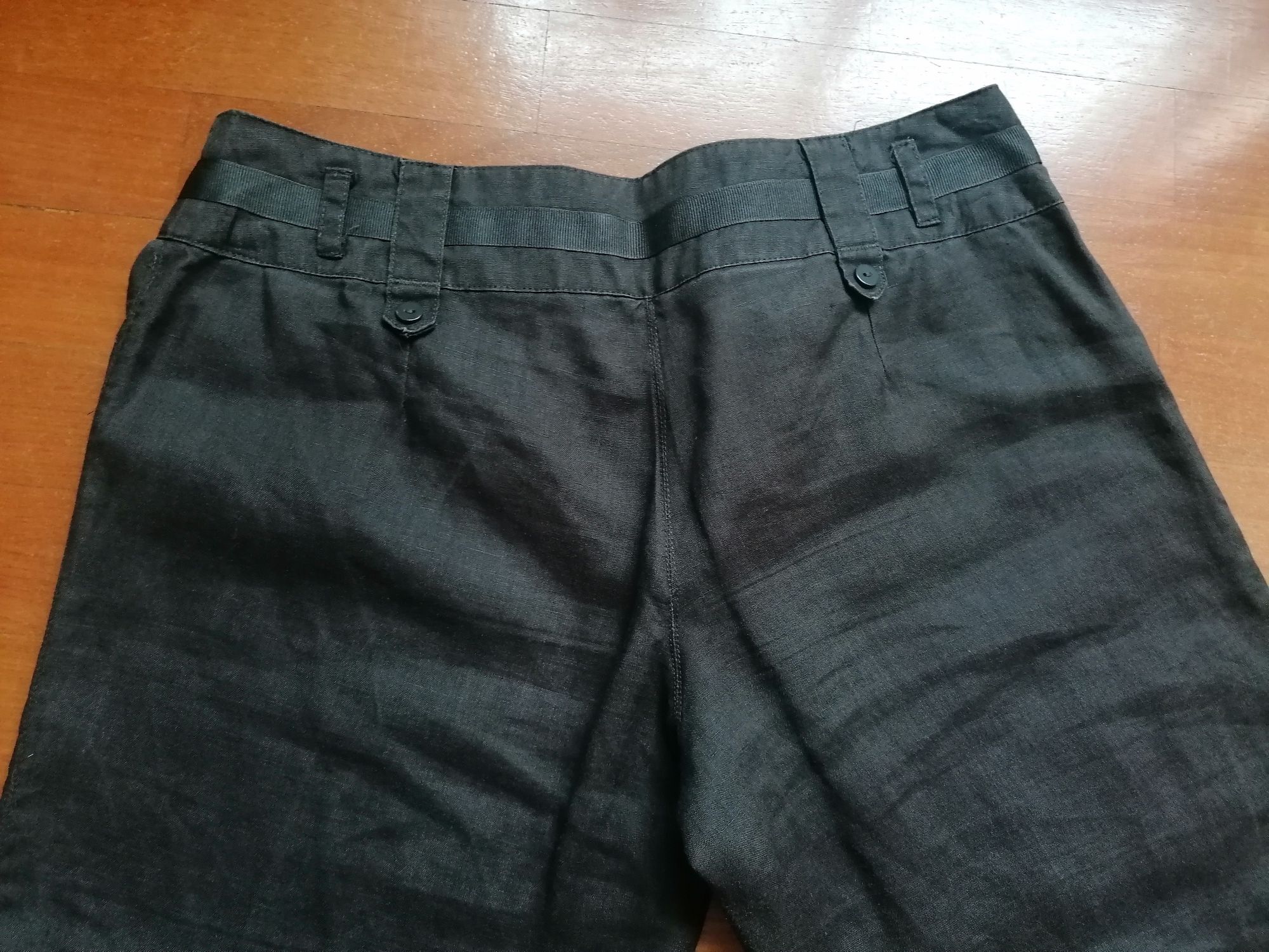Calça linho castanha