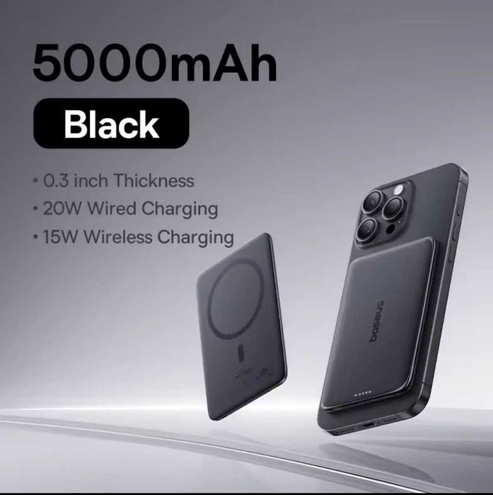 Повербанк Baseus PicoGo Ultra-Slim Magnetic 5000mAh 20w Black