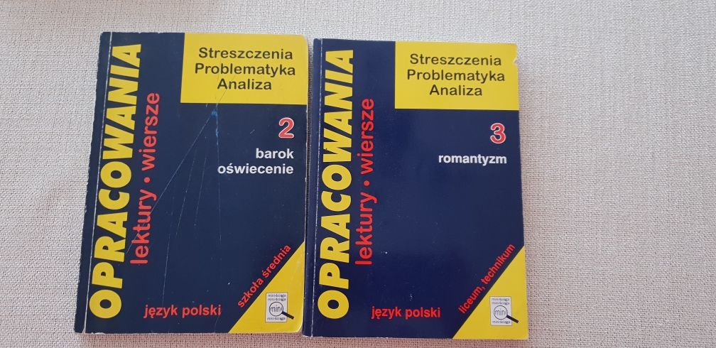 Opracowania Język Polski lektury i wiersze 2 szt