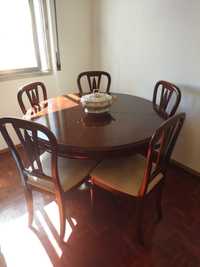 Conjunto de Mesa Sala e 6 cadeiras