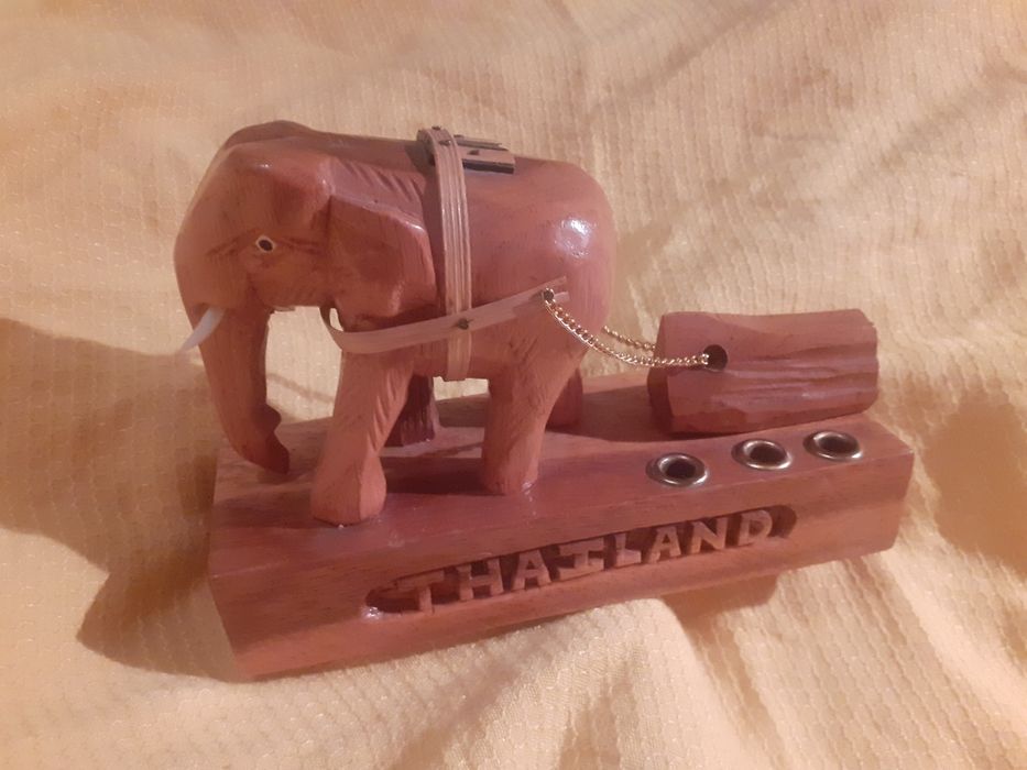 Деревянная подставка для ручек в форме слона статуэтка ручная работа