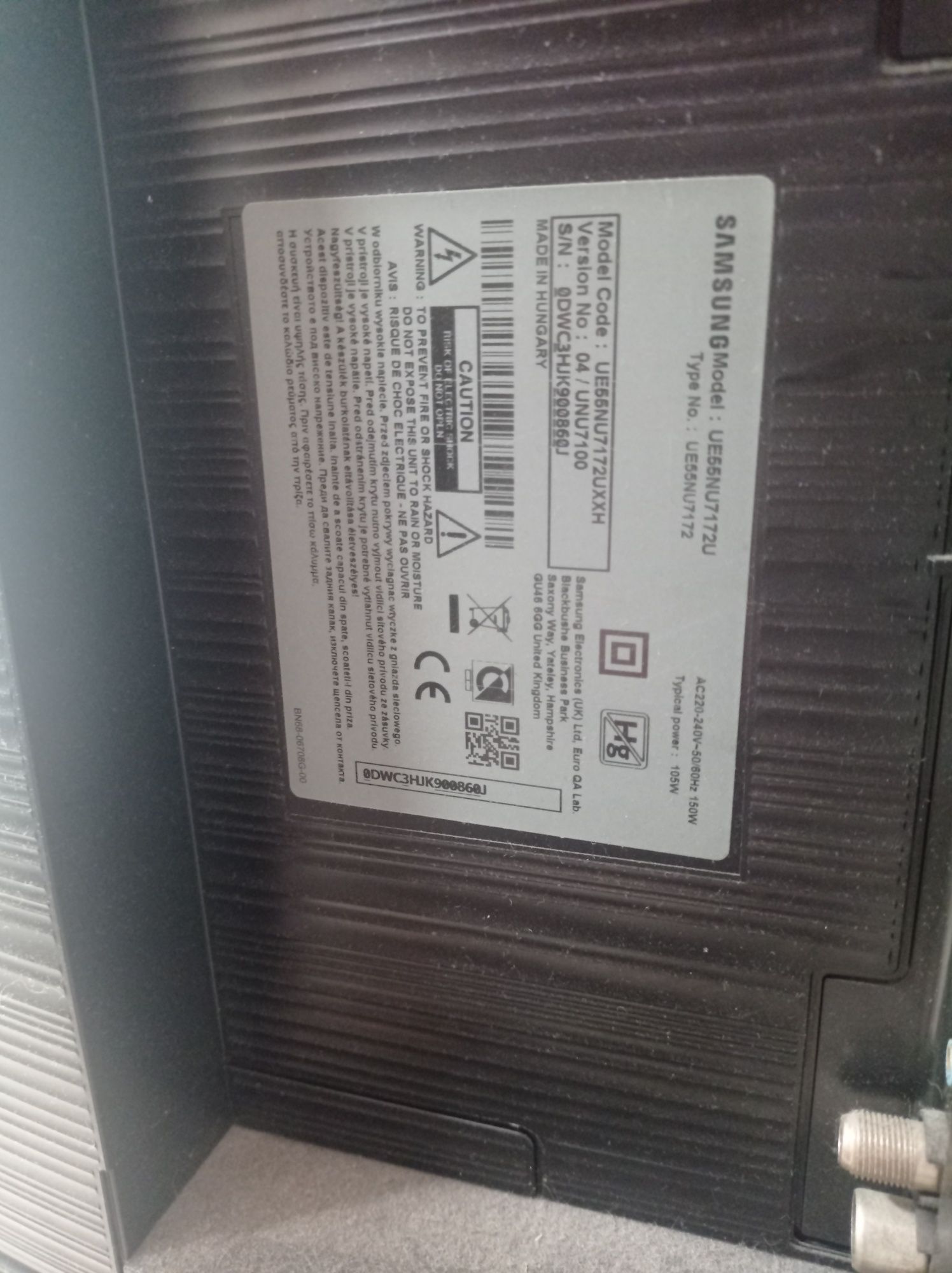 Telewizor Samsung 55cali- uszkodzona matryca