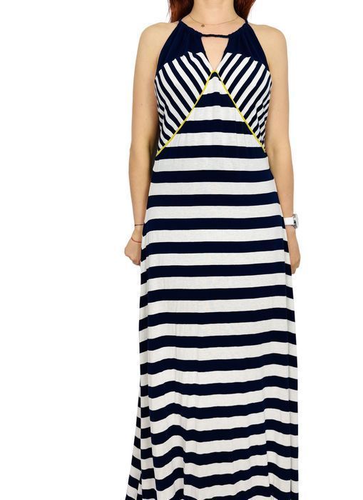 Granatowo-biała sukienka maxi w paski XXL 44 Next