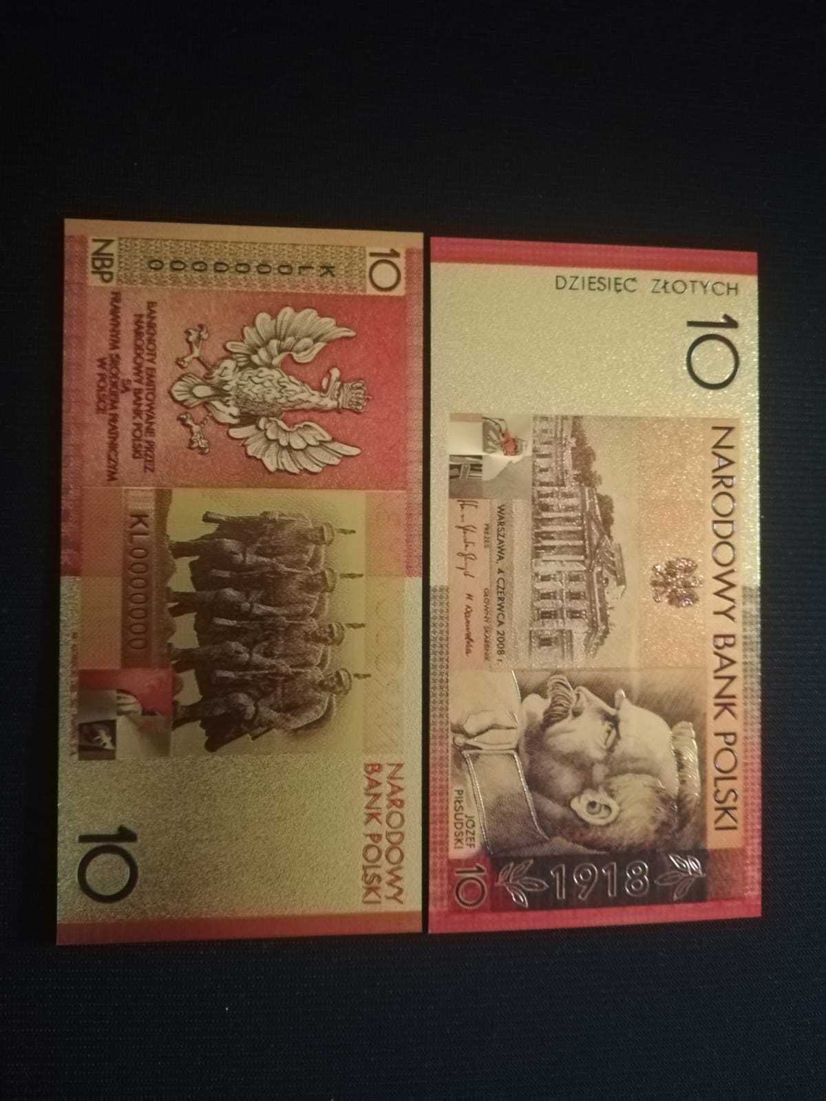 Józef Piłsudski 10 zł - złoty banknot kolekcjonerski