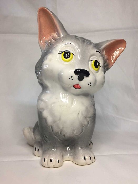 Фигурка статуэтка Котик керамическая высота 23 см. копилка н646