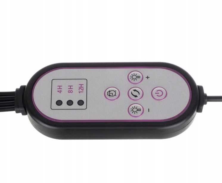 Lampa do Uprawy Wzrostu Roślin Panel x 4 Timer dla Doświetlania Pilot