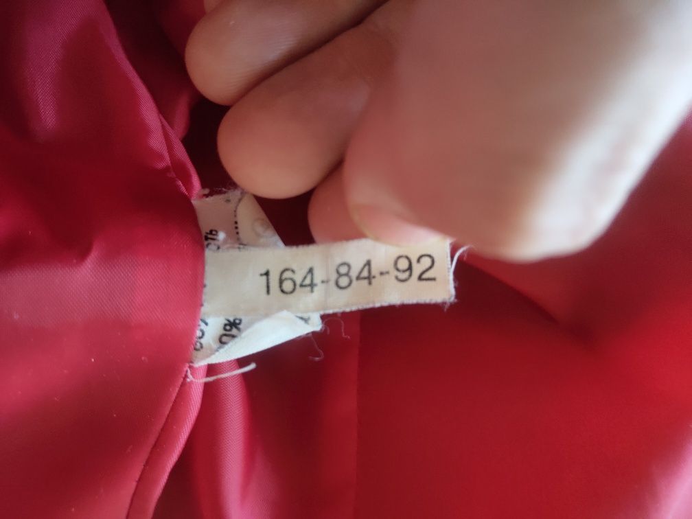 Пальто женское бордовое XS / 42 шерсть 80% полиамид 20%