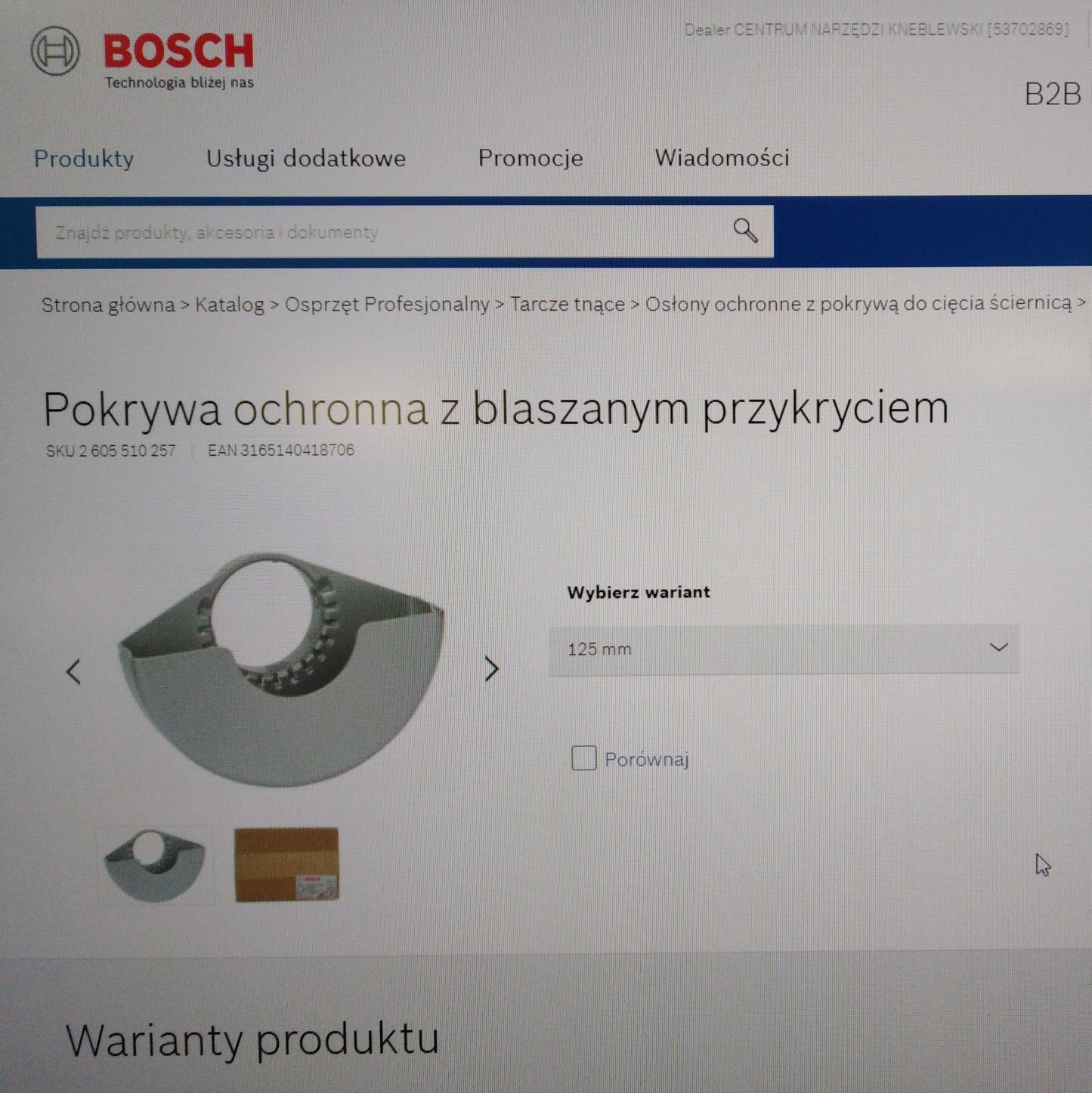 Osłona /pokrywa/125mm do szlifierki kątowej Bosch.