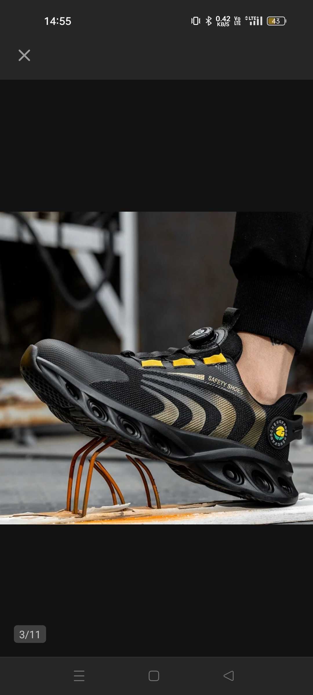 Męskie czarne buty ochronne
