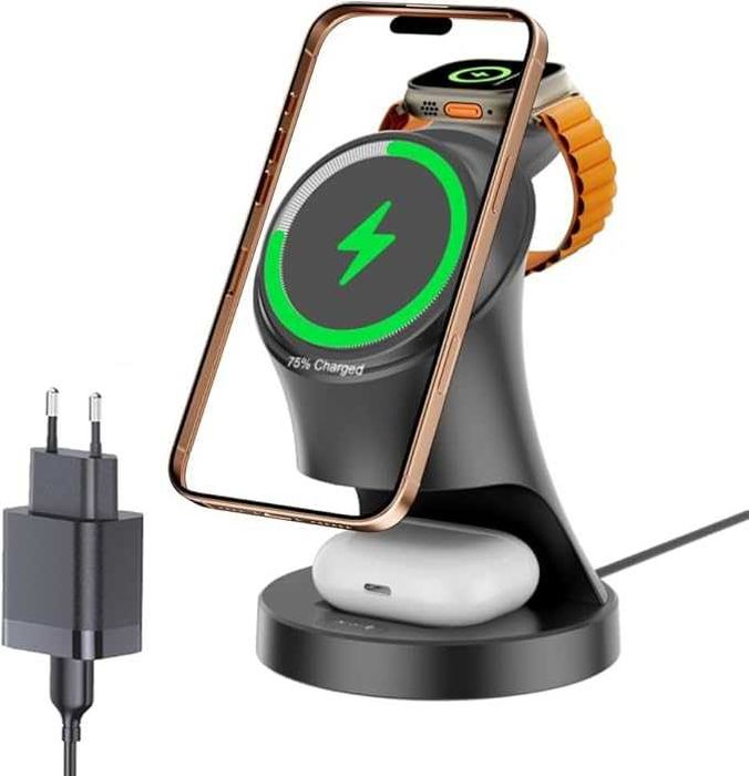 Magnetyczna ładowarka do Apple Watch i iPhone'a, 3 w 1