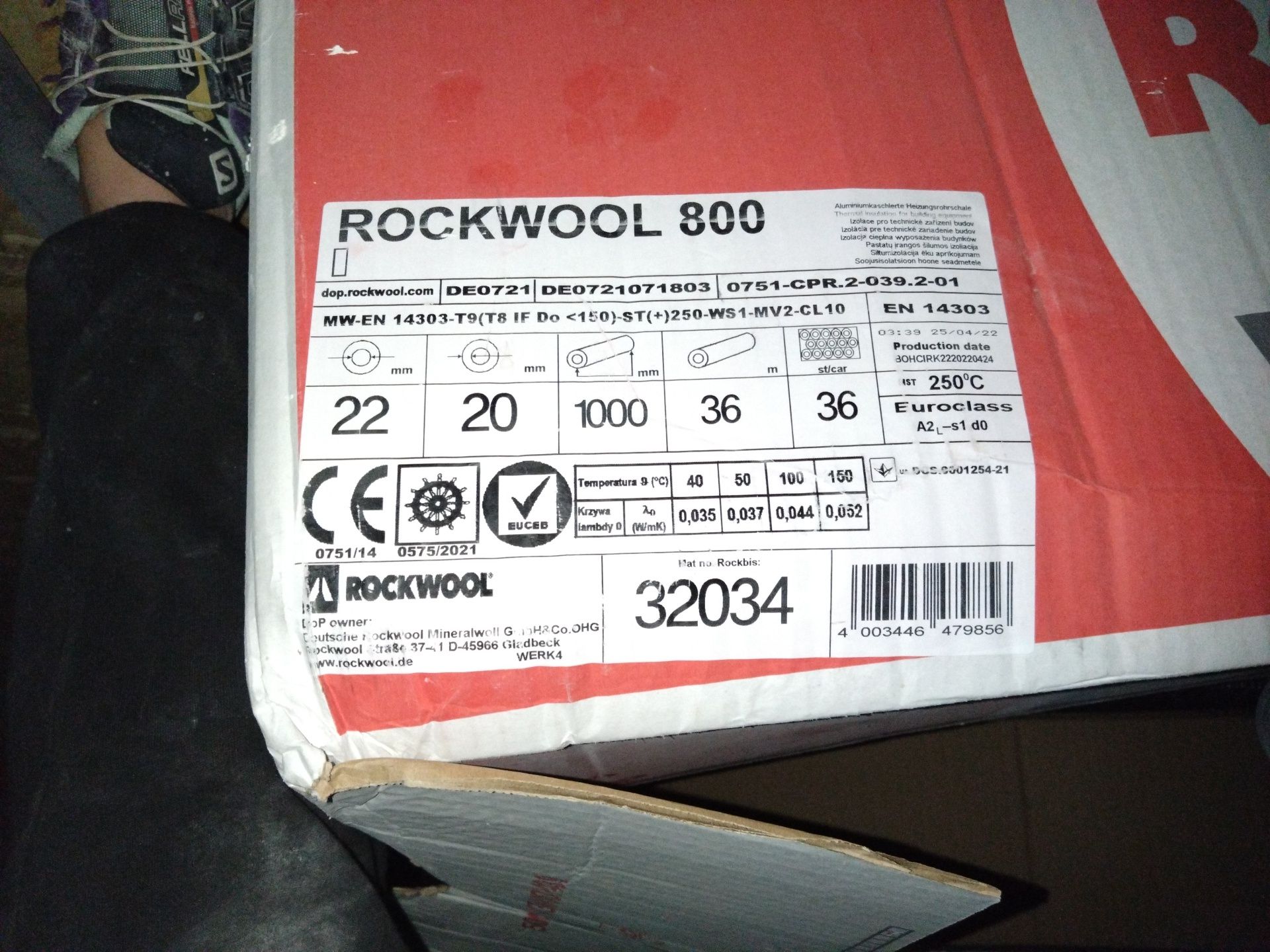 Otulina z wełny mineralnej rockwool 22/20 i 35/30