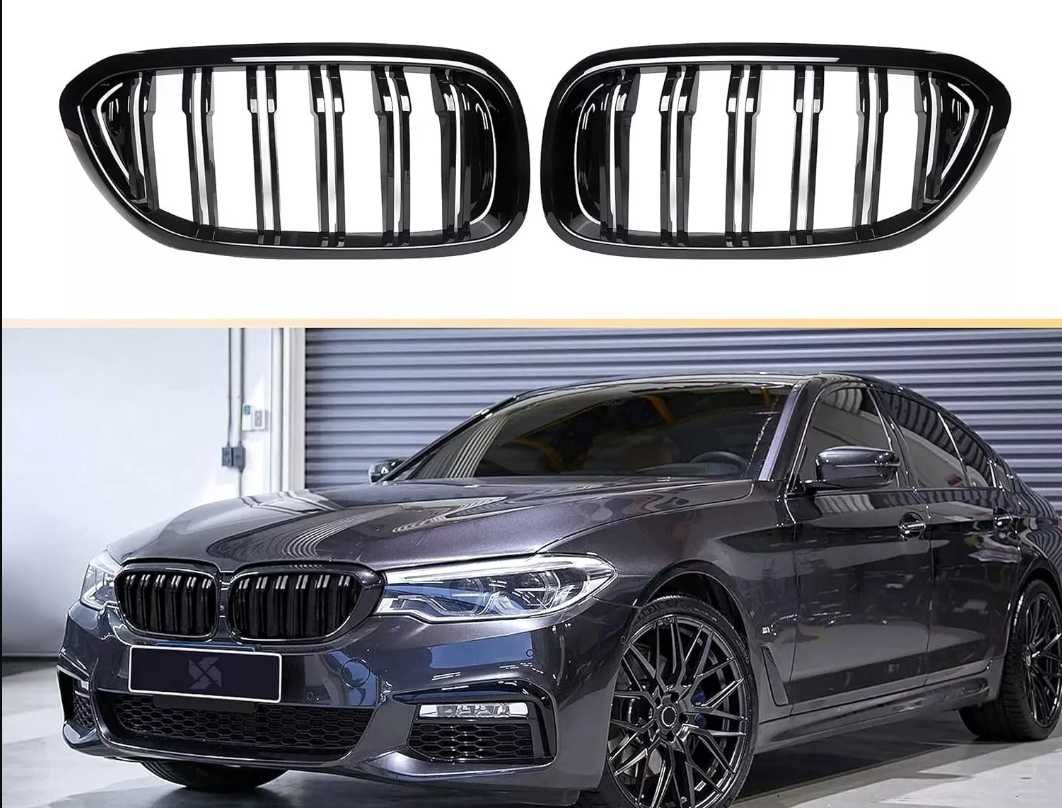 GRILL M5 NERKI zderzaka BMW G30 G31 2017/2020 przedlift czarny połysk
