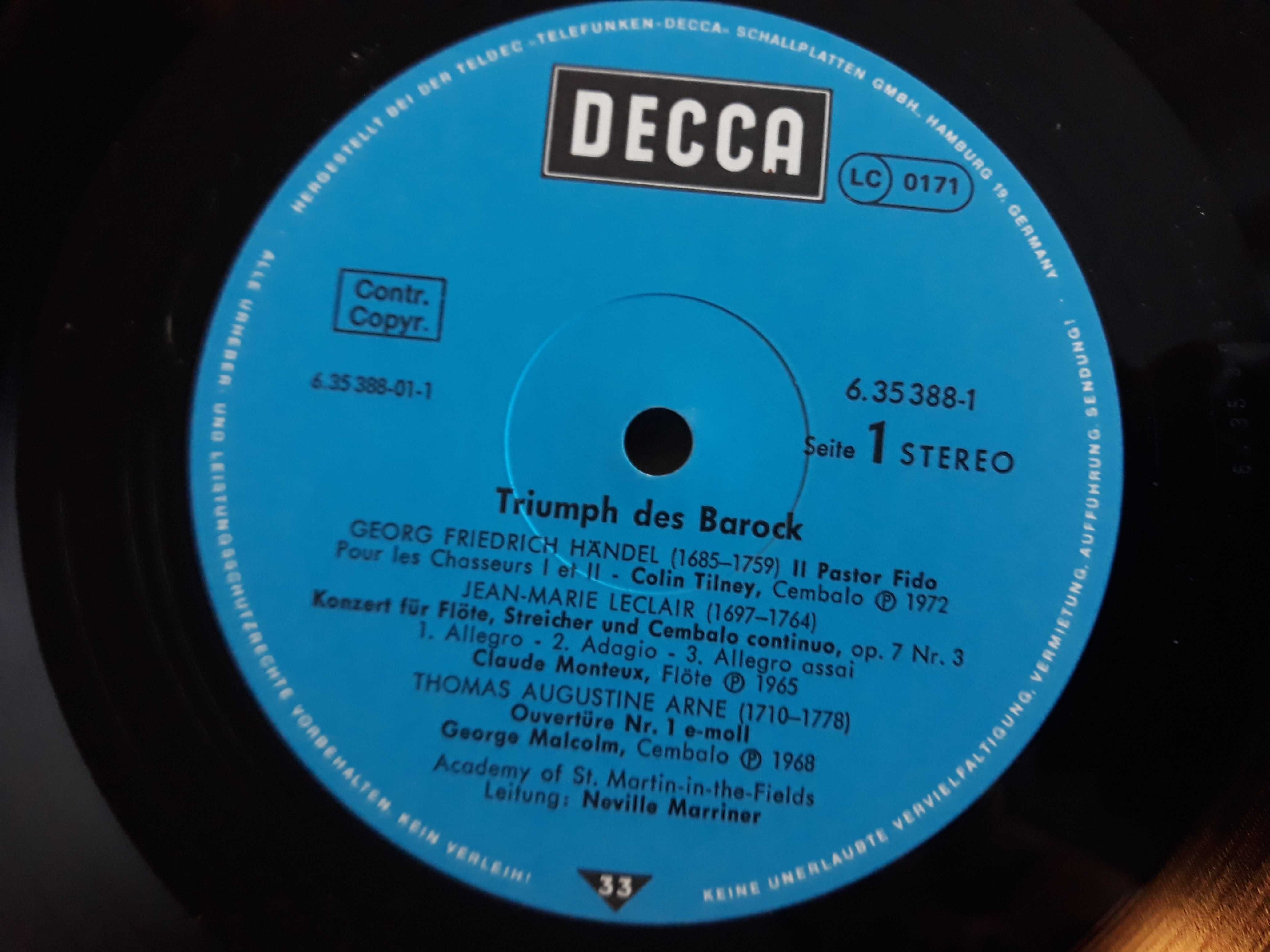 Płyty winylowe: Decca "Triumph Des Barock" - komplet 6 sztuk