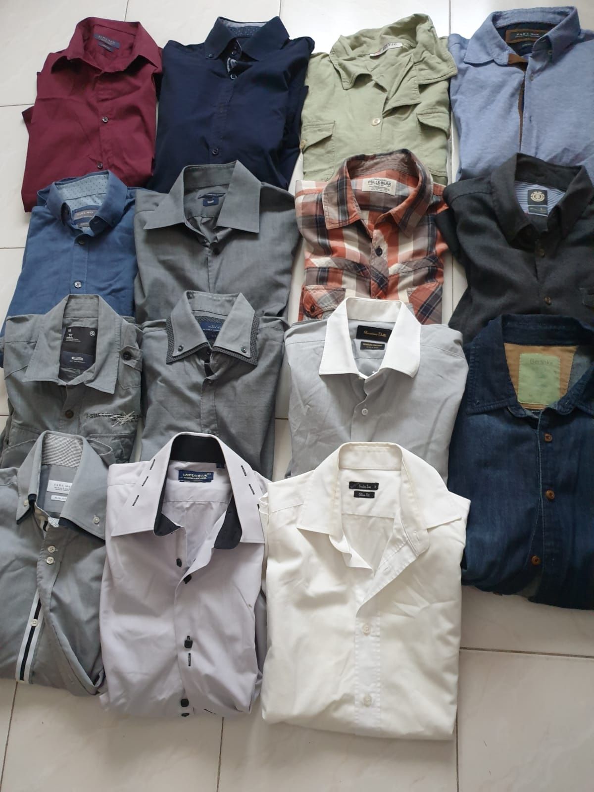 Lote de camisas Zara, element, Massimo Dutti ,etc