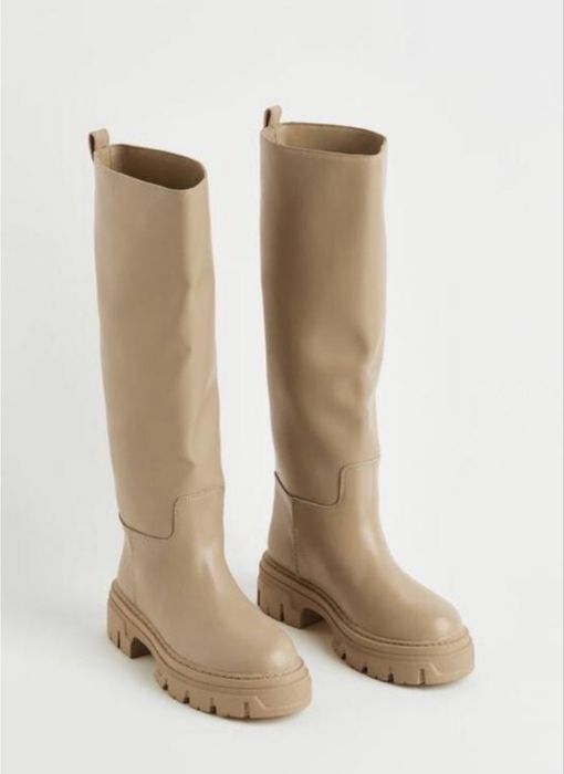 Високі чоботи , сапоги hm HsM беж 24 см стопа