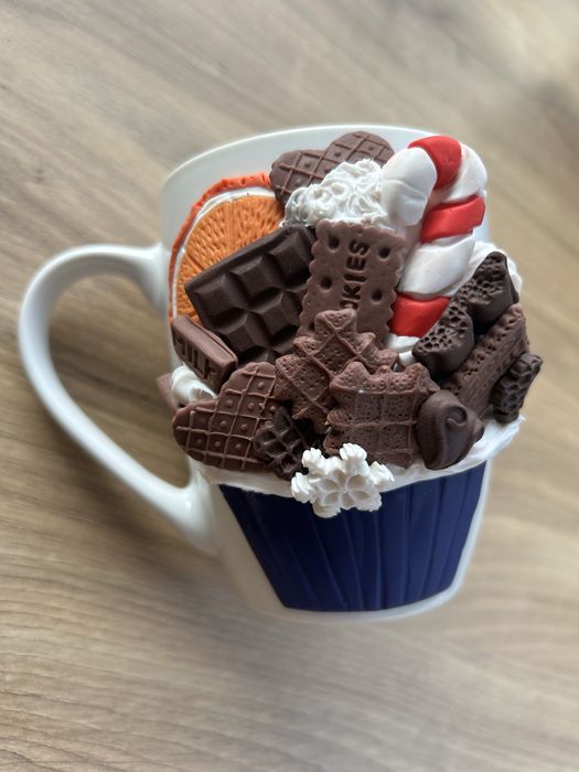 Kubek biały ze zdobieniem 3d motyw świąteczny 300ml