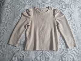 Beżowy sweter z marszczonymi rękawami, Mango, rozmiar S