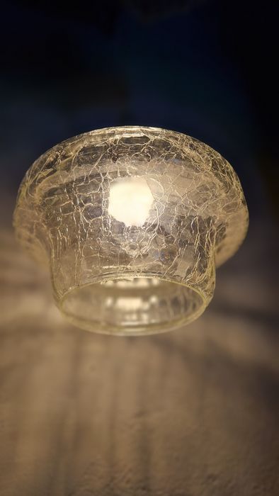 Polski Space Design / crackle glas _ lampa PRL _vintage