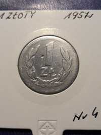 1 złoty 1957 r. PRL - nr 4