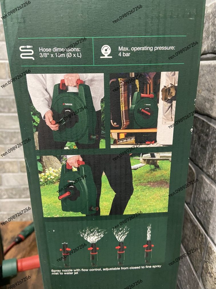 Шланг поливочный, котушка, катушка для поливу 10м PARKSIDE НІМЕЧЧИНА