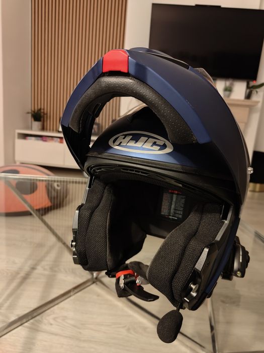 Capacete HJC + auricular Bluetooth lexin