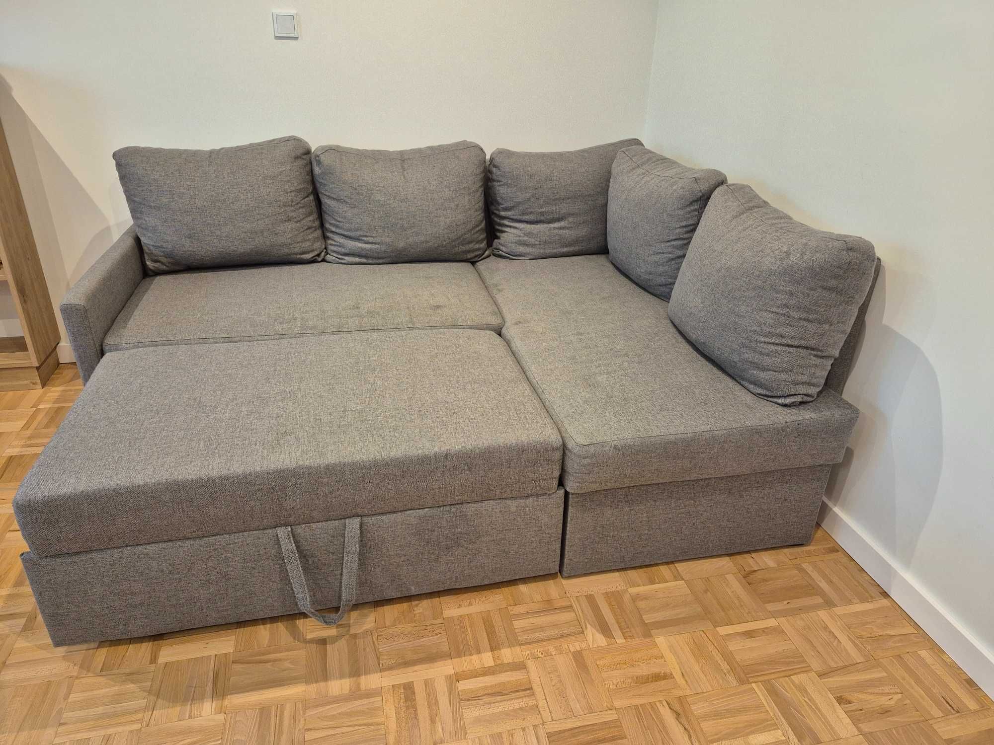 Kanapa narożna z funkcją spania i pojemnikiem – delfin, 200x158 cm