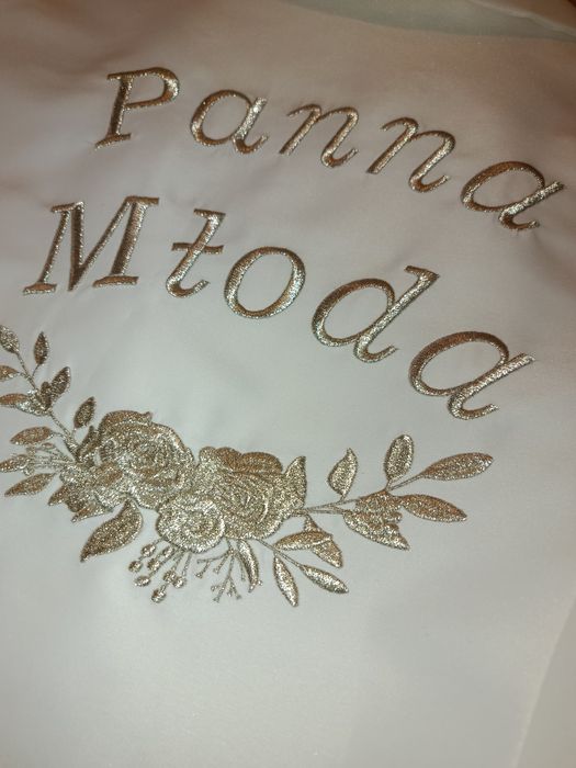 Bolerko / kurtka ślubna z napisem Panna Młoda