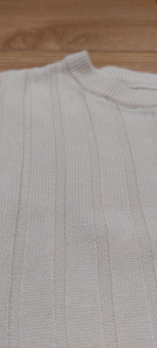 Biała,prażkowana bluzka Mohito