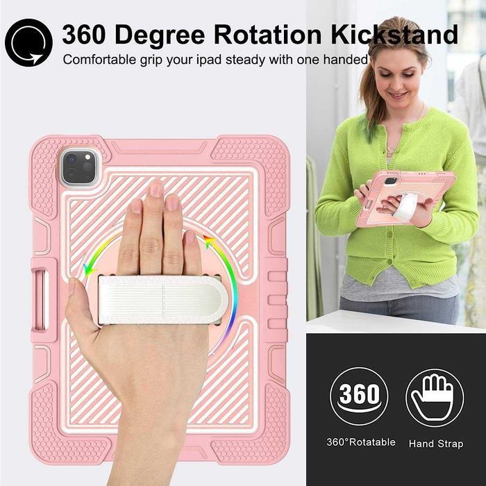 GBZUM etui pancerne 360 iPad Air 4 Air 5 10.9'' iPad Pro 11 2/3/4 róż