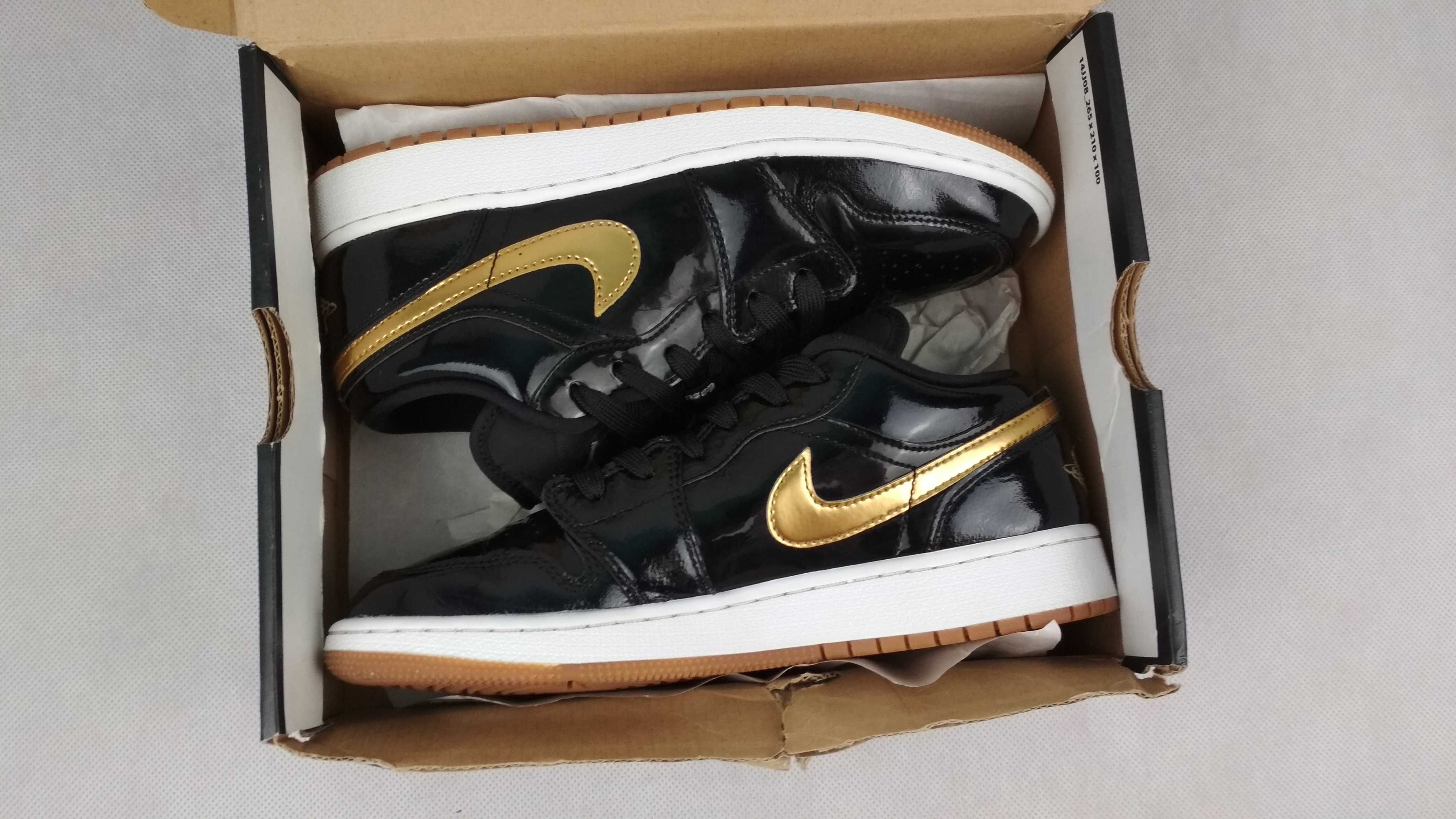 NIKE Jordan 1 Retro Low Black Gold Sneakersy Buty Sportowe Roz. 38