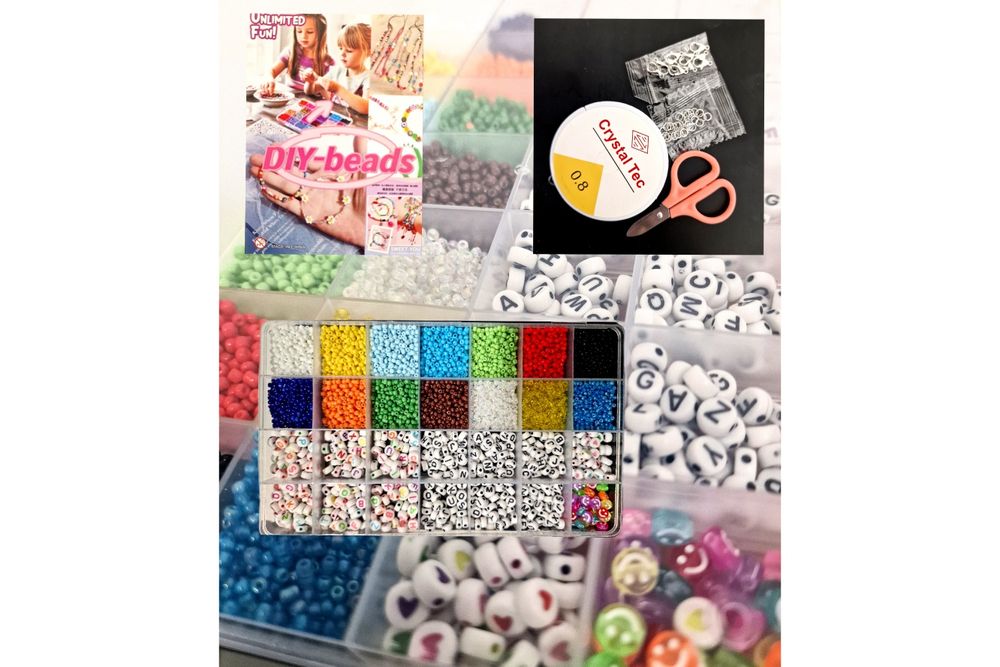 Duży zestaw do projektowania bransoletki koraliki literki