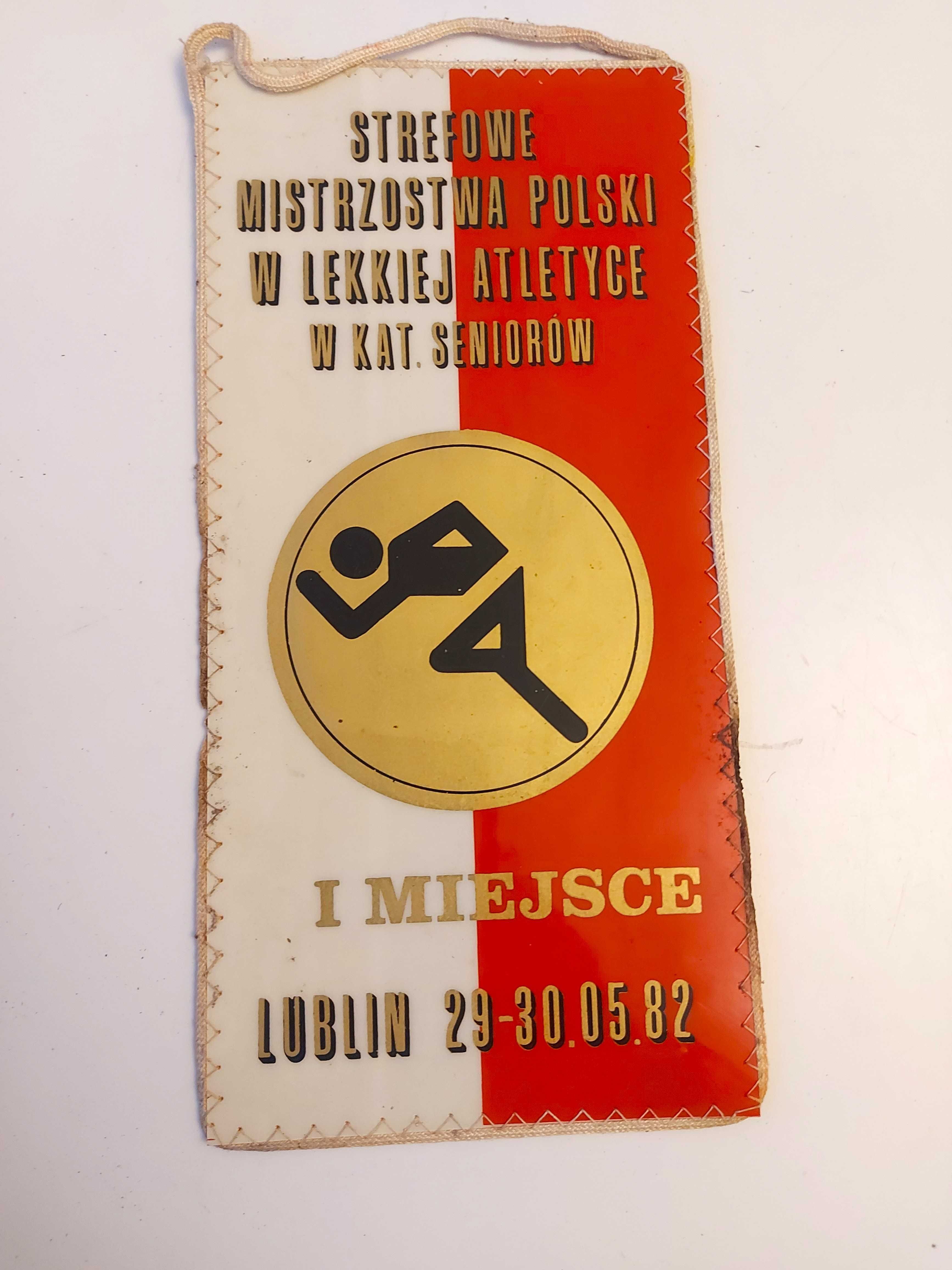 Proporczyk PZLA Lublin Mistrzostwa Polski Lekka Atletyka 1982