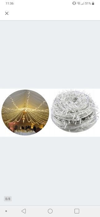 Sprzedam sznur LED 100m, raz użyty do dekoracji sali weselnej