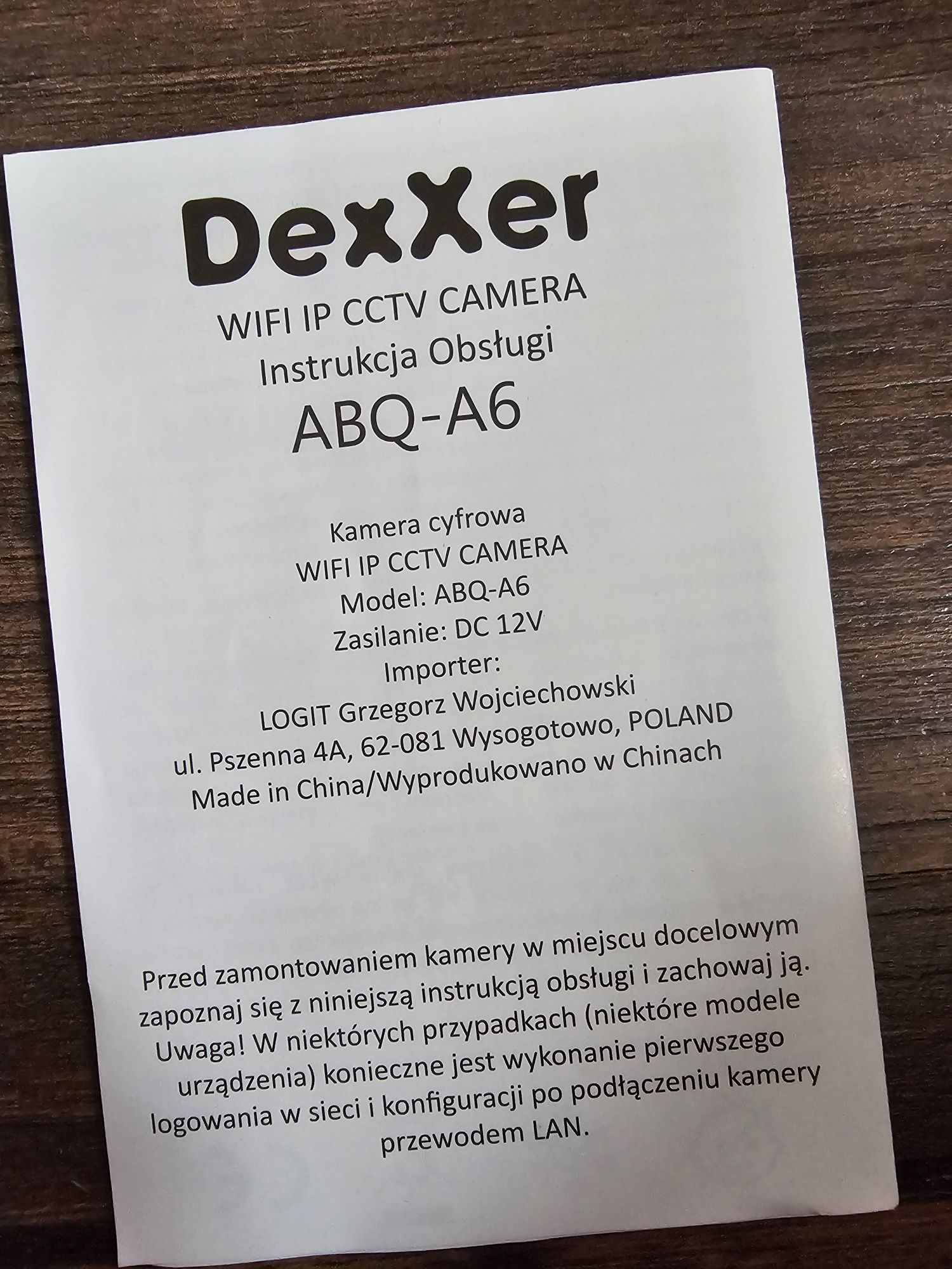 Kamera zewnętrzna Dexxer ABQ-A6  wi- fi aplikacja + karta