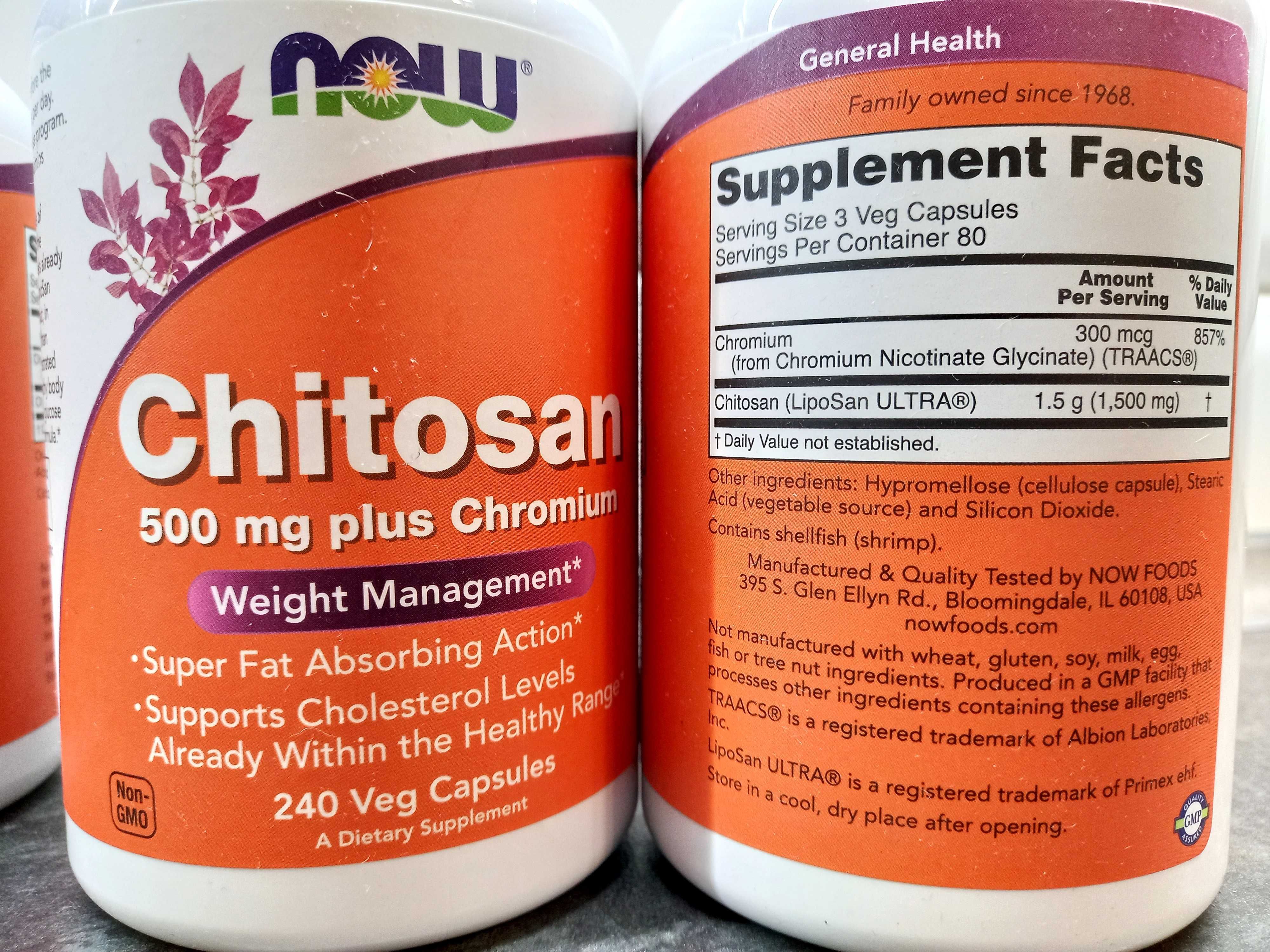 Now Foods, Chitosan plus Chromim (240 капс.), хитозан + хром