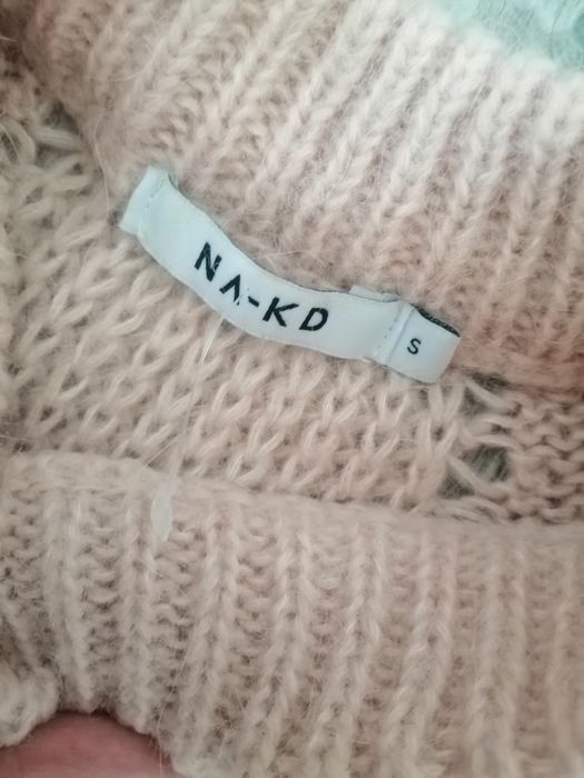 Na-kd ażurowy sweter wełna alpaka S